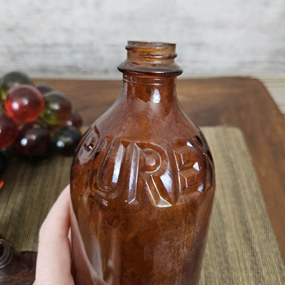 Vintage Glass Bottles Schilling McCormick Purex Vintage Amber Found Objects - Picture 8 of 10